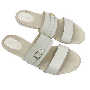 Cole Haan Francine Demi Wedge Slide Sandal Ivory Size 10